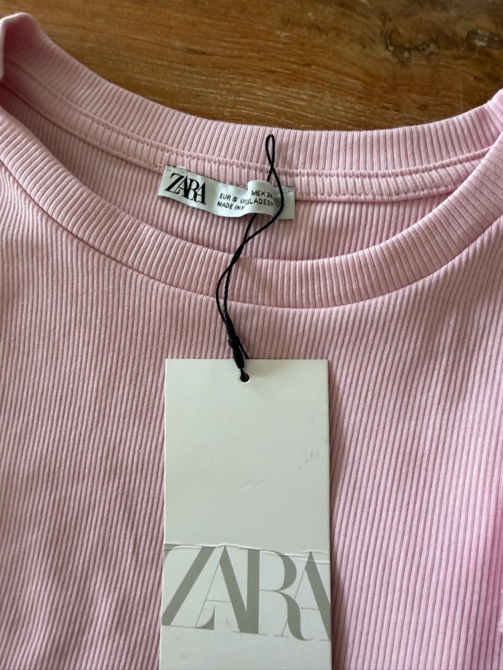 Zara Pink Ruffle-Sleeve Ribbed Crop Top - Picture 6 of 9